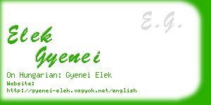 elek gyenei business card